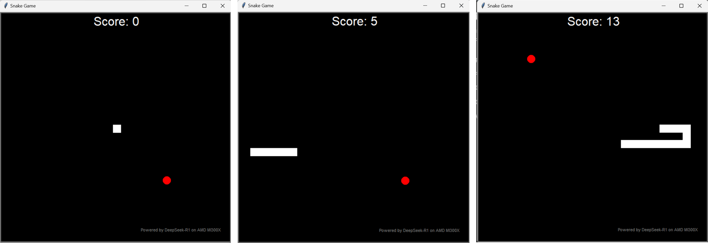 ‘Snake’ game generated by Deepseek-R1 Distilled Qwen 32B model