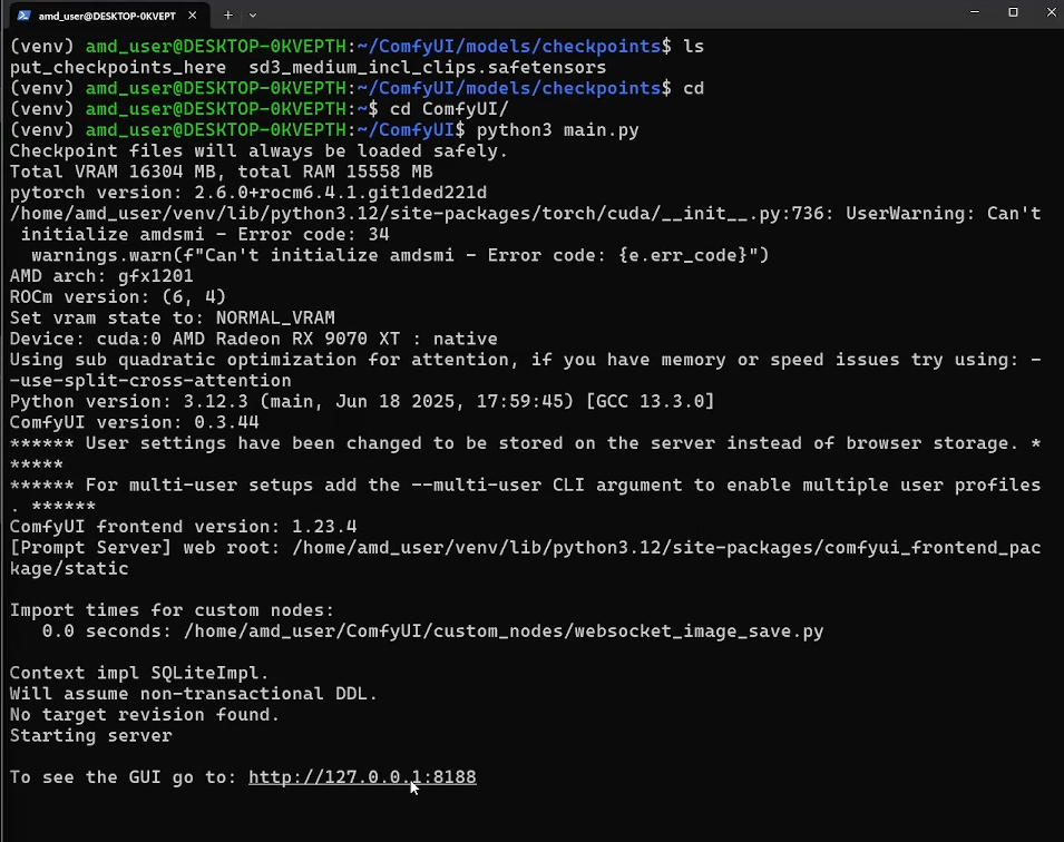 Launching ComfyUI