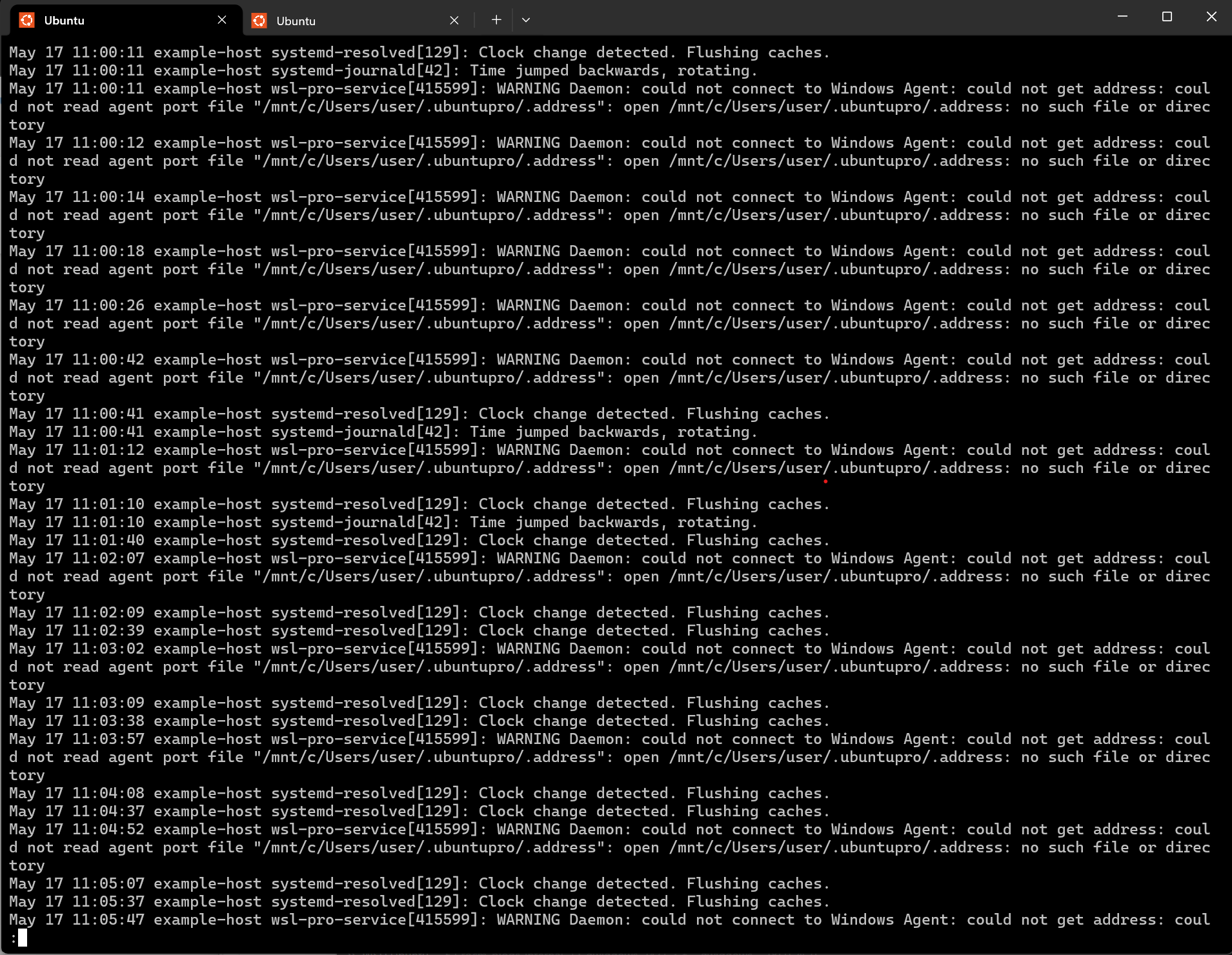 Repetitive journalctl output filling the terminal