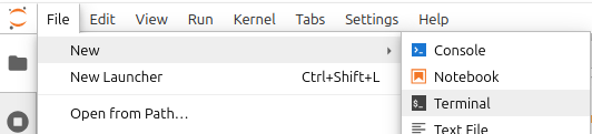 visual on opening new terminal window in jupyter