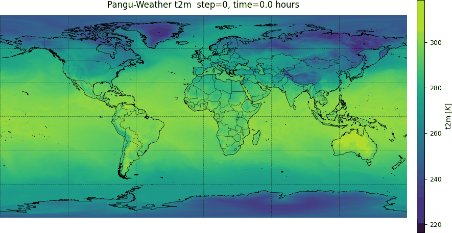 Pangu-Weather 2m Temperature