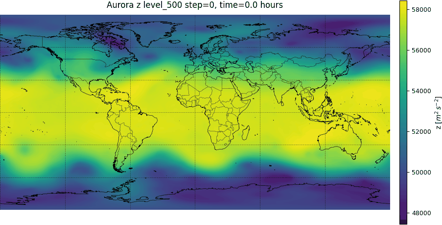 Aurora Geopotential at 500 hPa